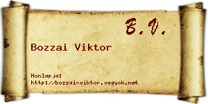 Bozzai Viktor névjegykártya
